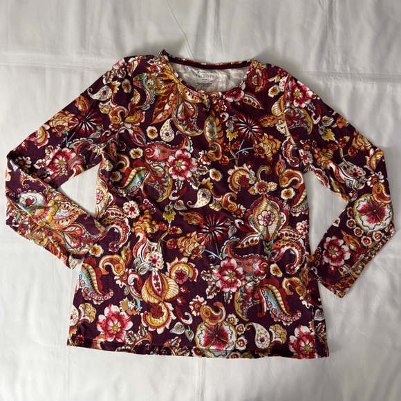 Talbots Tops - Talbots “The Talbots Tee” Long Sleeve Floral Print Crewneck Shirt - Petite